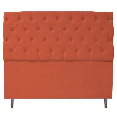Cabeceira Estofada Liverpool 140 cm Casal Suede Terracota