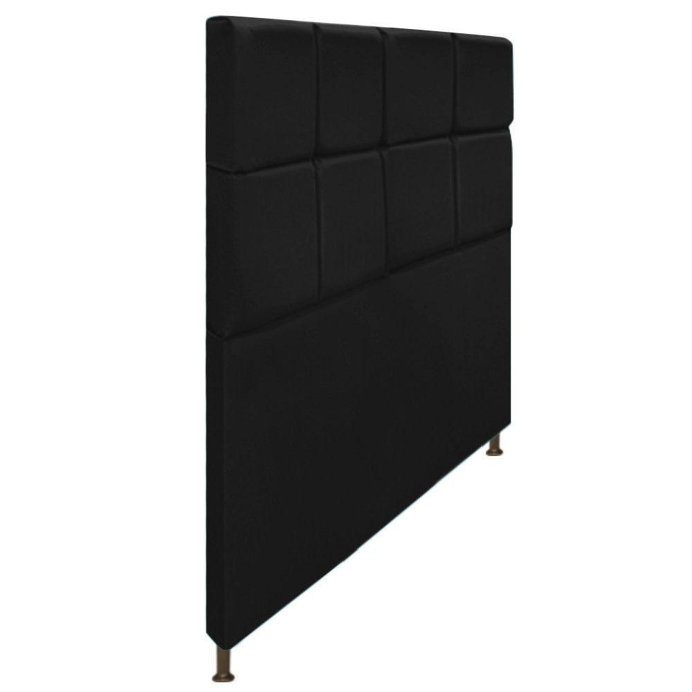 Cabeceira Estofada Damares 140cm Casal com Botonê Preto - 8