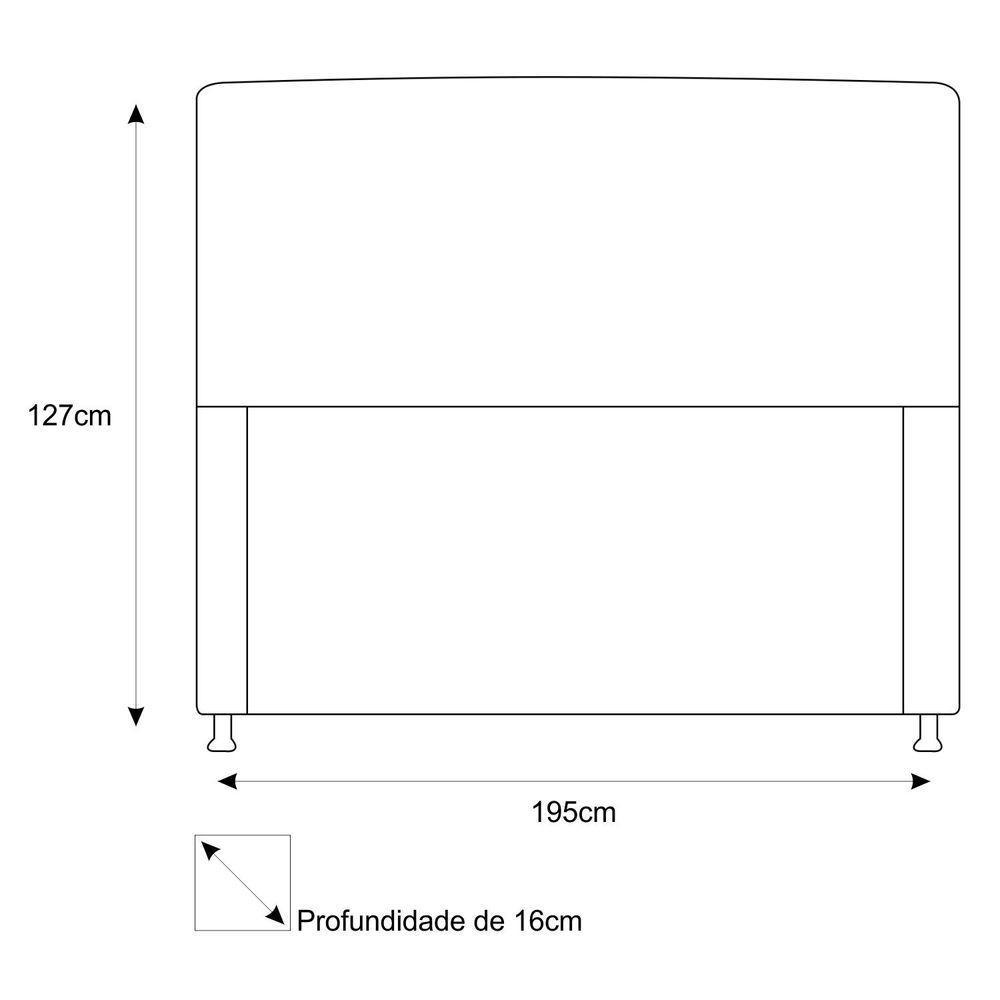 Cabeceira Estofada Dama 195 Cm King Size com Botonê Preto - 3