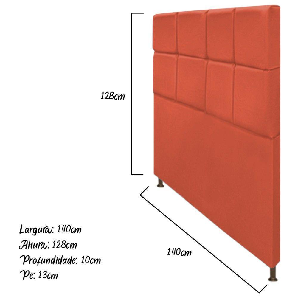 Cabeceira Estofada Damares 140 cm Casal com Terracota - 5
