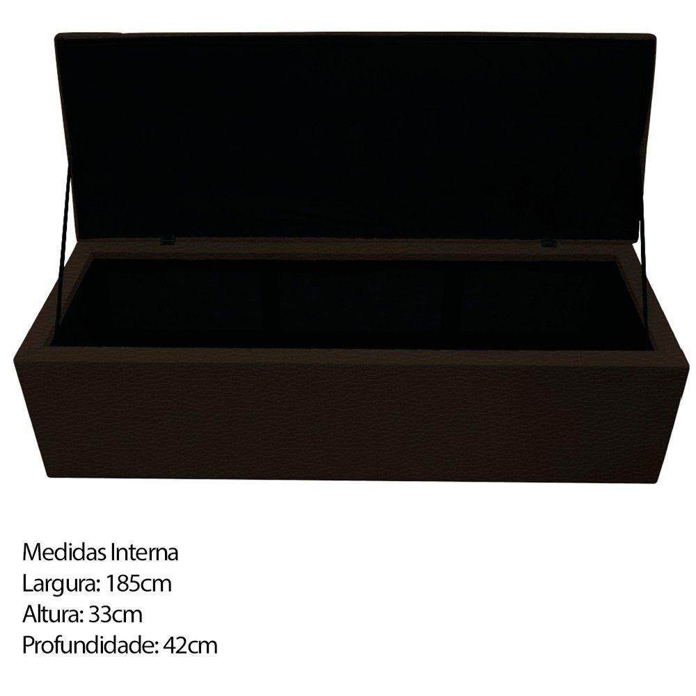 Kit Cabeceira e Calçadeira 195cm King Size Marrom Adj Decor - 10