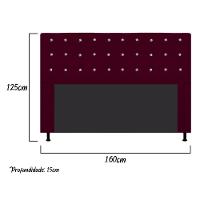 Cabeceira Estofada Dama 160 cm Queen Size Bordô - 10