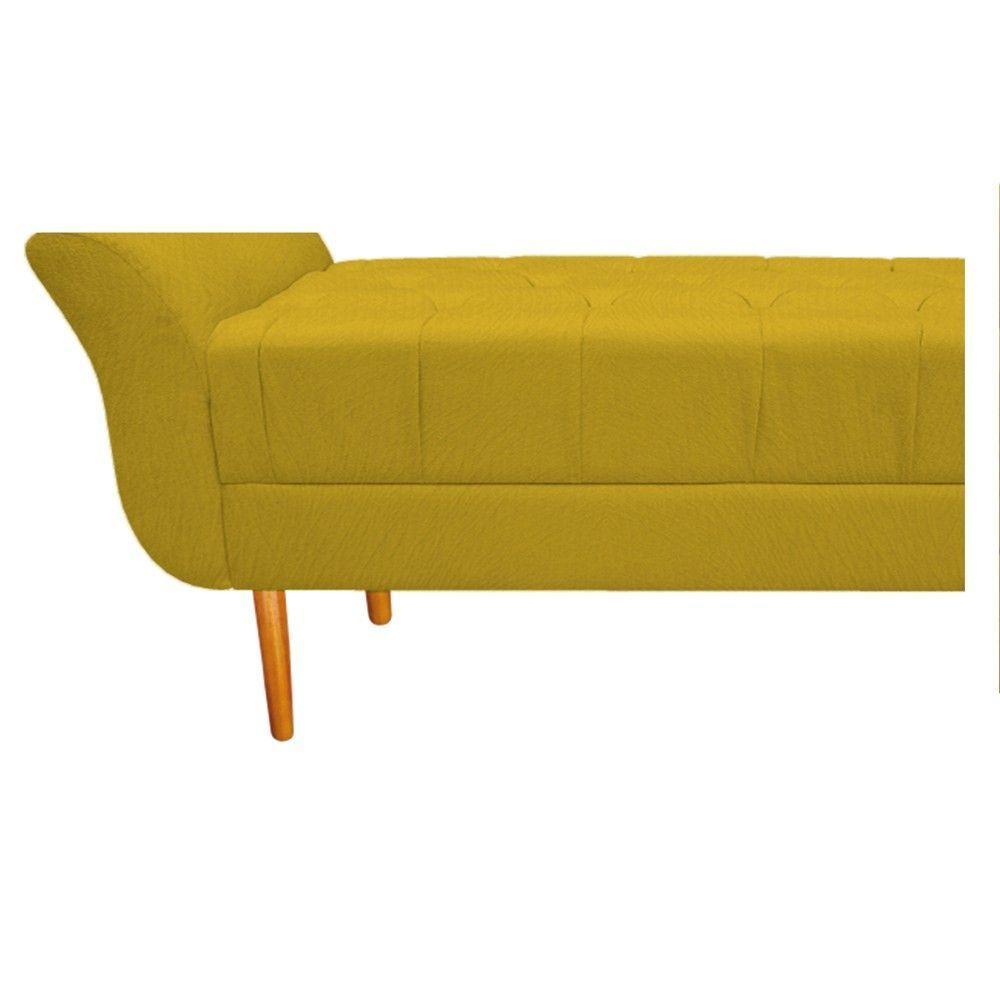 Kit Cabeceira e Recamier 195 Cm King Size Suede Amarelo - 8