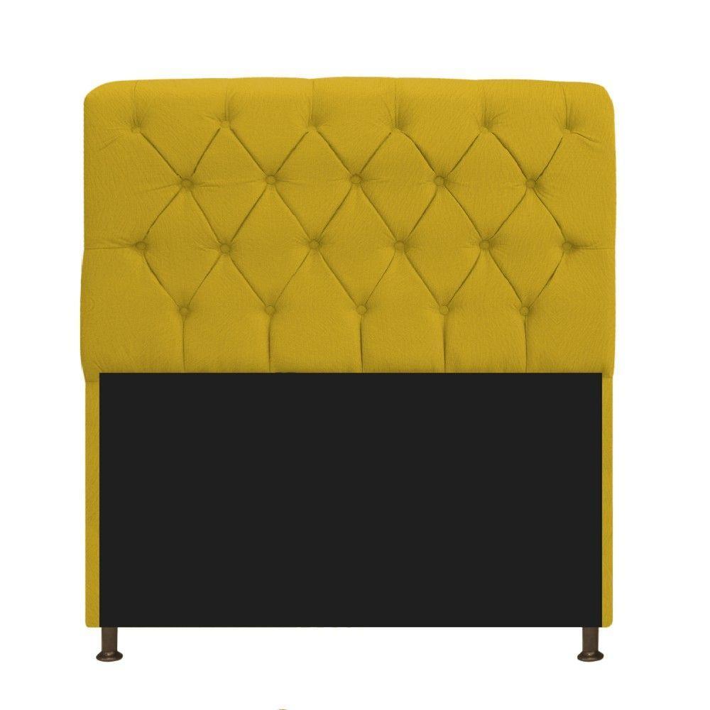 Kit Cabeceira e Recamier 195 Cm King Size Suede Amarelo - 9