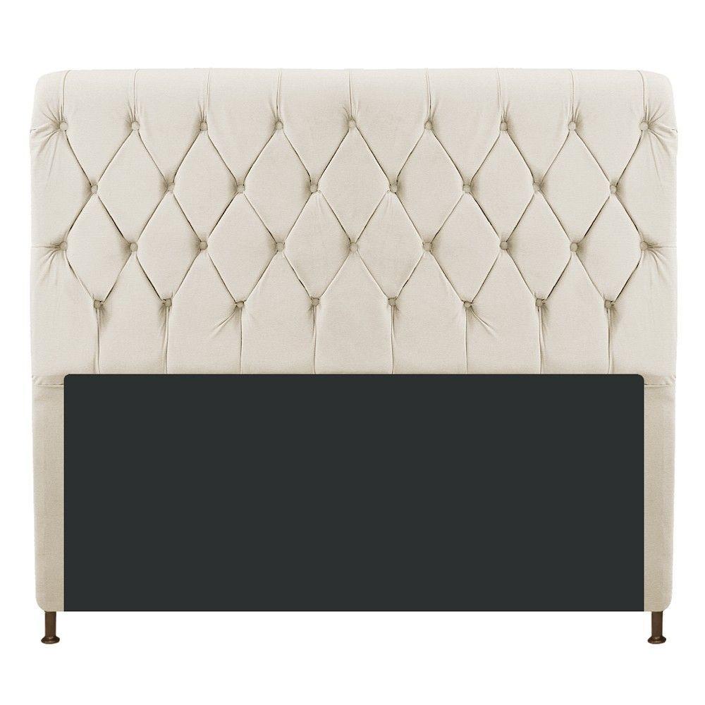 Cabeceira Estofada Cristal 195 cm King Size Bege - 7