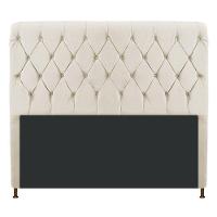 Cabeceira Estofada Cristal 195 cm King Size Bege - 1