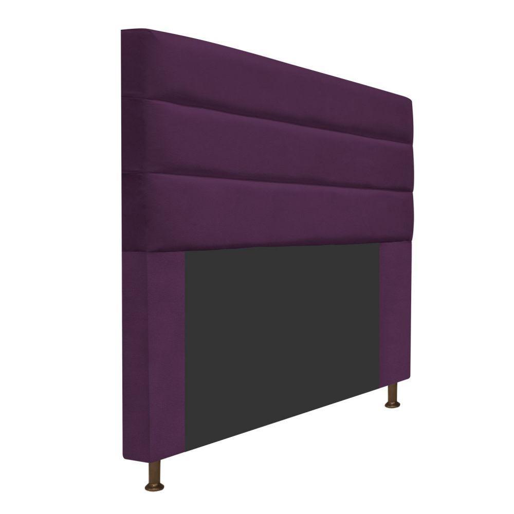 Cabeceira Estofada Turim 160cm Queen Size Suede Roxo - 6