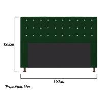 Cabeceira Estofada Dama 160cm Queen Size Strass Suede Verde - 2