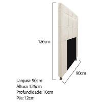 Kit Cabeceira E Calçadeira 90 Cm Solteiro Bege