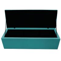 Kit Cabeceira e Calçadeira 195cm King Size Azul Turquesa Adj Decor - 5