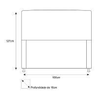 Cabeceira Estofada Dama 160 Cm Queen Size com Strass Cinza - 5