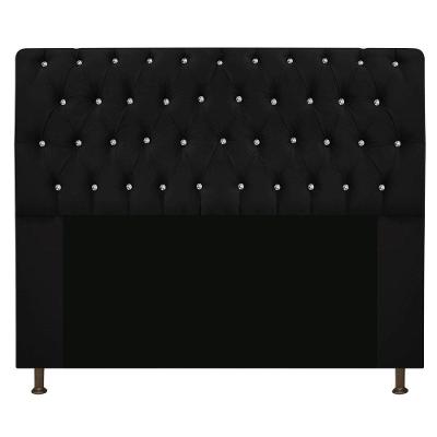 Cabeceira Lady Com Strass 160 Cm Queen Size Corano Cor Preto