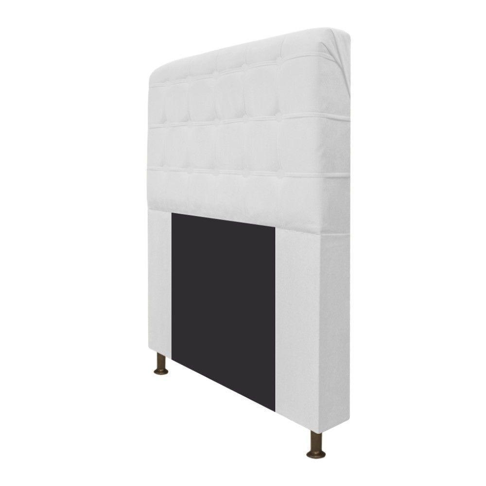 Cabeceira Estofada Dama 195 Cm King Size com Botonê Branco - 6