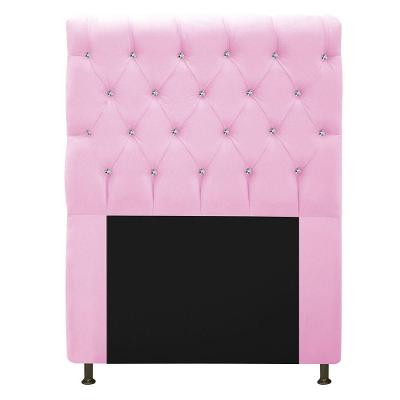 Cabeceira Estofada Cristal 90 cm Solteiro Rosa Bebê
