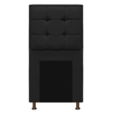 Cabeceira Copenhague 90cm Solteiro Suede Preto Adj Decor