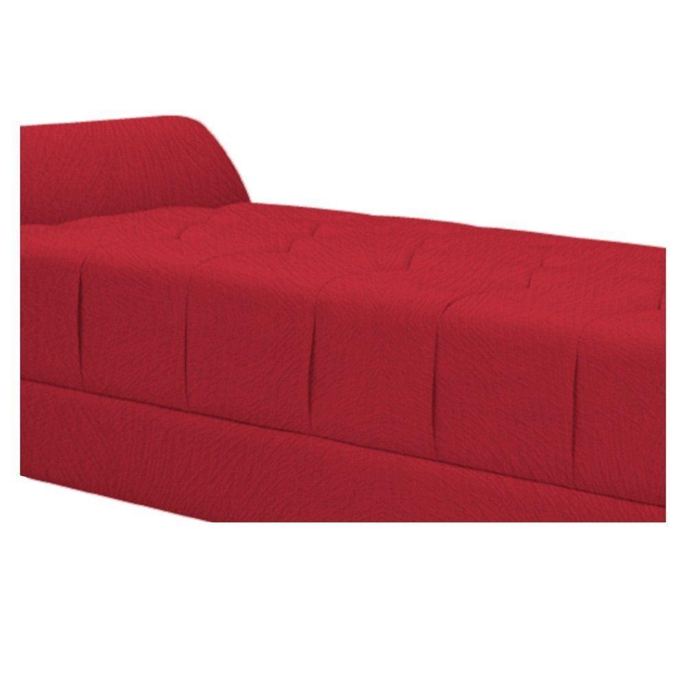 Kit Cabeceira e Recamier 140 Cm Casal Suede Vermelho - 7