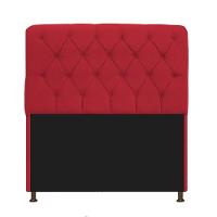 Kit Cabeceira e Recamier 140 Cm Casal Suede Vermelho - 6
