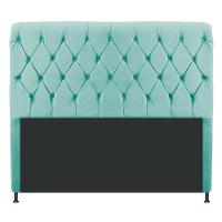 Cabeceira Estofada Cristal 140cm Casal Azul Tiffany - 1