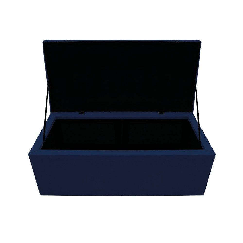 Kit Cabeceira e Calçadeira 90 Cm Solteiro Azul Marinho - 10