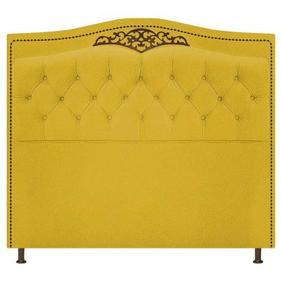 Cabeceira Estofada Yasmim 160 cm Queen Size Suede Amarelo
