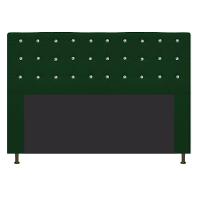 Cabeceira Estofada Dama 195 Cm King Size com Strass Verde - 1