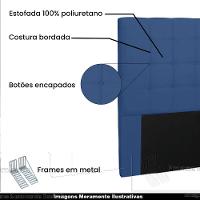 Cabeceira Queen Size 1,60m Tropea Suede Azul Marinho