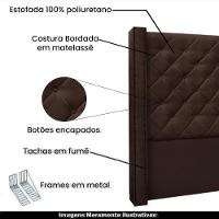 Cabeceira Queen Size 1,84m Loewe Suede Café - Gran Belo - 8