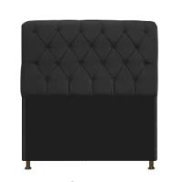 Kit Cabeceira e Recamier 140 Cm Casal Suede Preto - 5