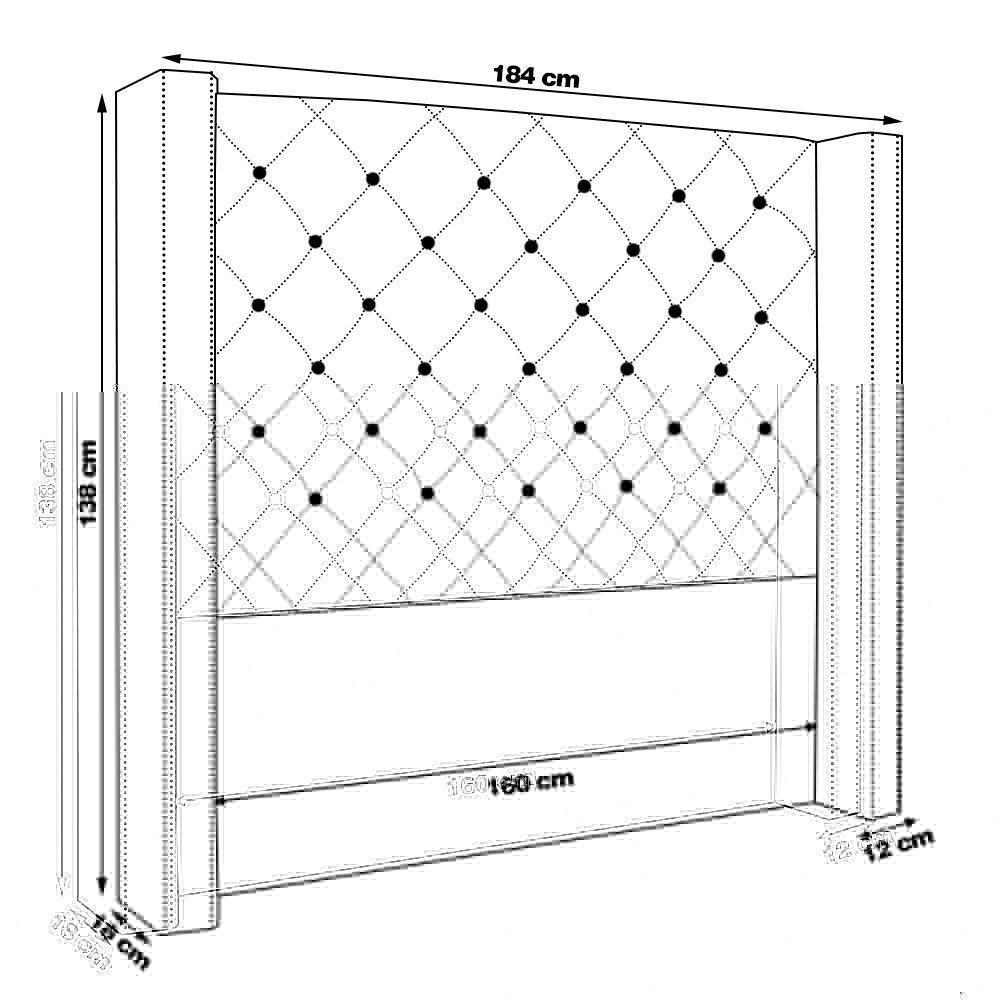 Cabeceira Queen Size 1,84m Loewe Suede Cinza - Gran Belo - 5