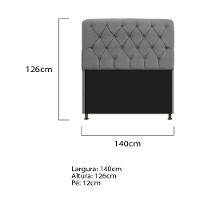 Cabeceira Estofada Lady 140cm Solteiro c/ Capitone Suede - 2