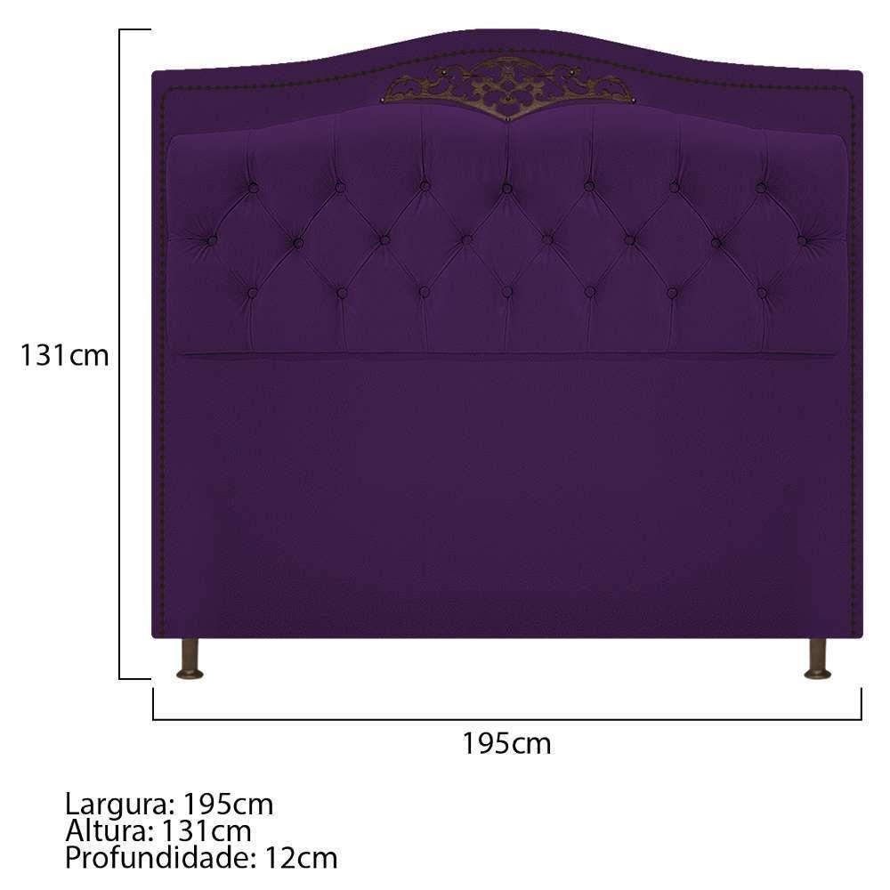 Kit Cabeceira e Calçadeira Yasmim 195 cm King Size Roxo - 2
