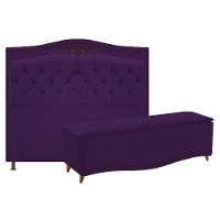 Kit Cabeceira e Calçadeira Yasmim 195 cm King Size Roxo - 1