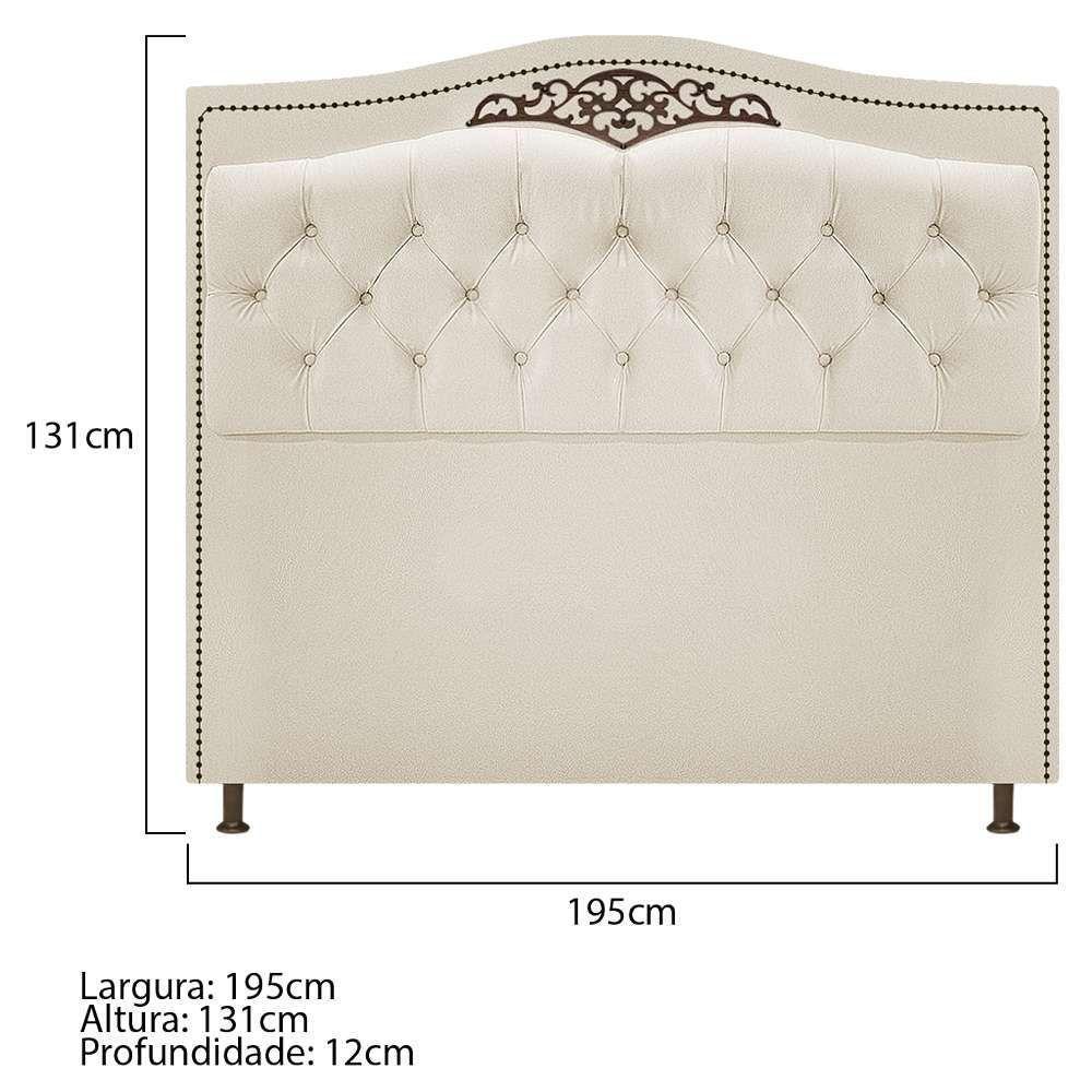 Kit Cabeceira e Calçadeira Yasmim 195cm King Size Suede Bege - 2