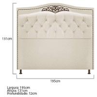 Kit Cabeceira e Calçadeira Yasmim 195cm King Size Suede Bege - 2