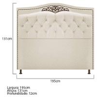 Kit Cabeceira e Calçadeira Yasmim 195cm King Size Suede Bege