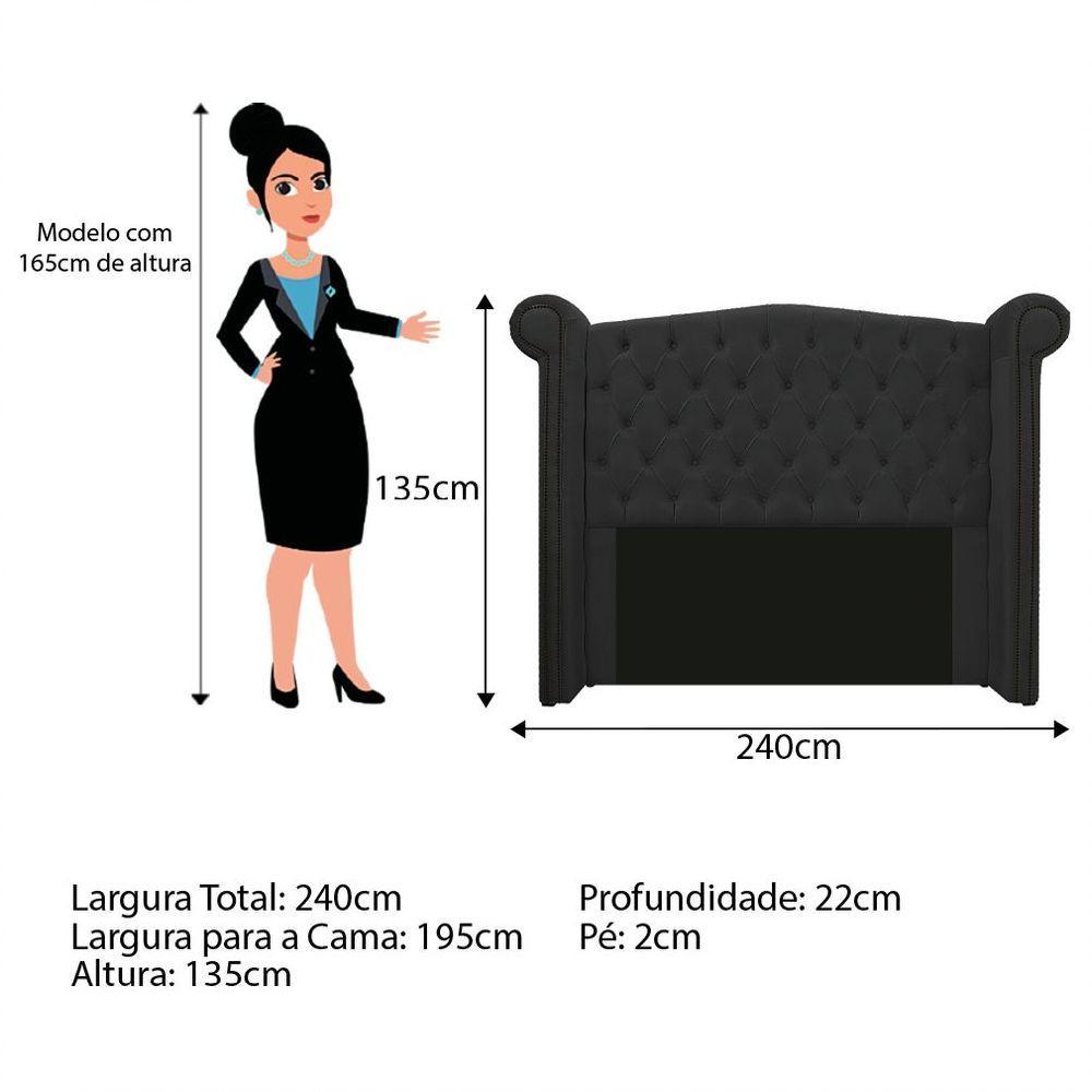 Kit Cabeceira E Calçadeira Veneza 195 Cm King Size Suede - 2