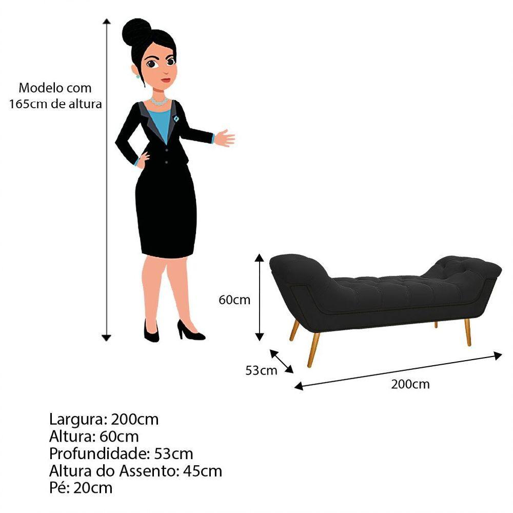 Kit Cabeceira E Calçadeira Veneza 195 Cm King Size Suede - 8