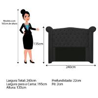 Kit Cabeceira E Calçadeira Veneza 195 Cm King Size Suede - 2