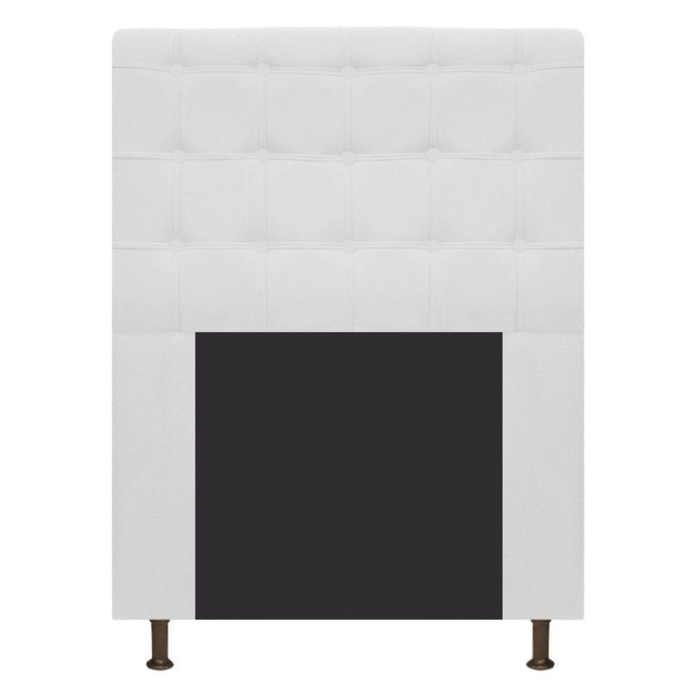 Cabeceira Estofada Dama 90 Cm Solteiro Suede Branco - 1