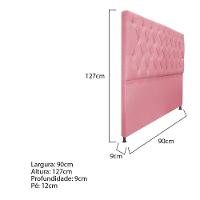 Cabeceira Sofia 90cm Solteiro Suede Rosa Bebê - 15