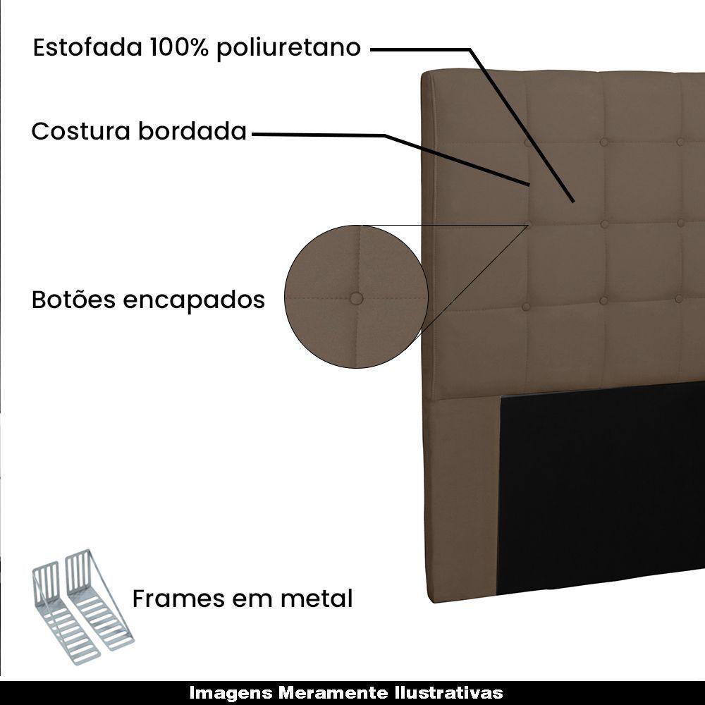 Cabeceira Queen Size 1,60m Tropea Suede Caramelo - 4