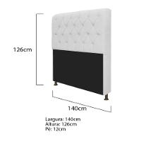 Kit Cabeceira e Recamier 140 Cm Casal Corano Branco - 10
