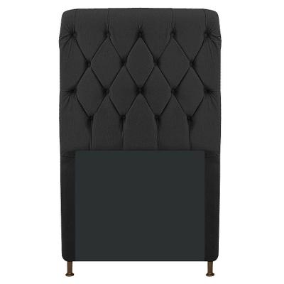 Cabeceira Estofada Cristal 90cm Solteiro Preto
