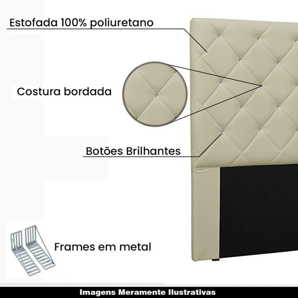 Cabeceira Queen Size 1,60m Tàzio Pu Marfim - Gran Belo - 4