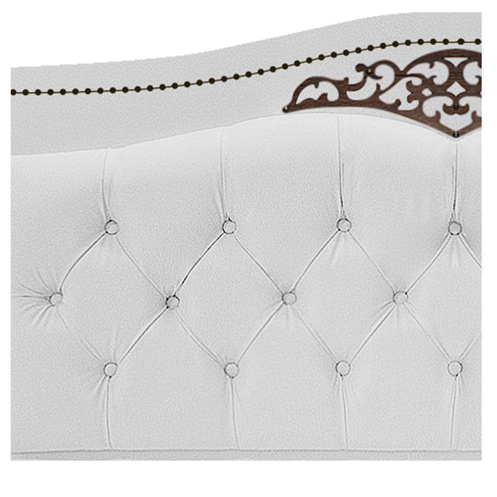 Kit Cabeceira e Calçadeira Yasmim 140cm Casal Corano Branco - 3