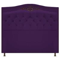 Cabeceira Estofada Yasmim 140 Cm Casal Suede Roxo - 5