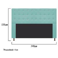 Cabeceira Estofada Dama 140 Cm Casal Suede Azul Tiffany - 2