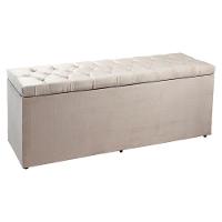 Calçadeira Recamier Baú Queen 1,60m Suede Bege - 1