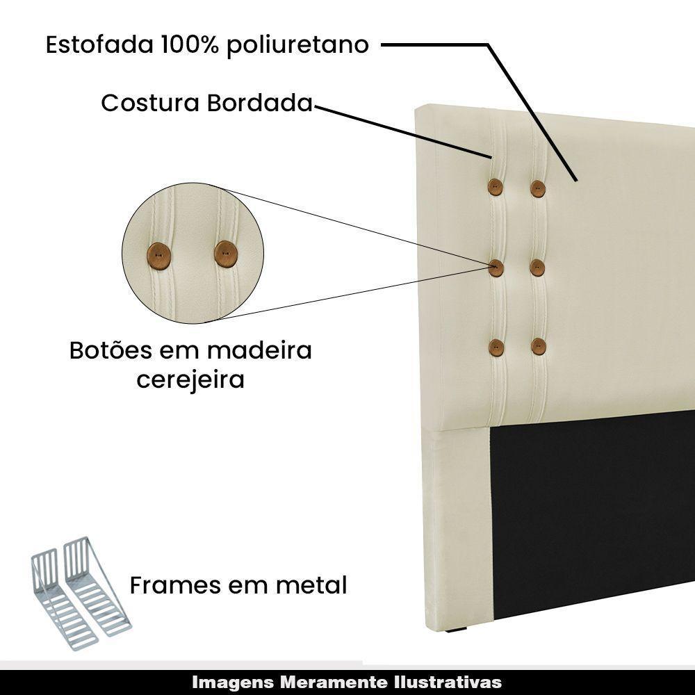 Cabeceira King Size 1,95m Kors Veludo Bege Gran Belo - 5