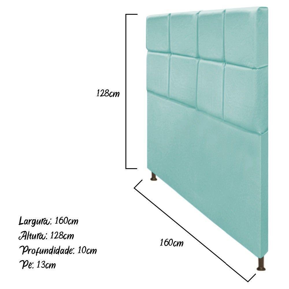 Cabeceira Estofada Damares 160 Cm Queen Size Azul Tiffany - 6